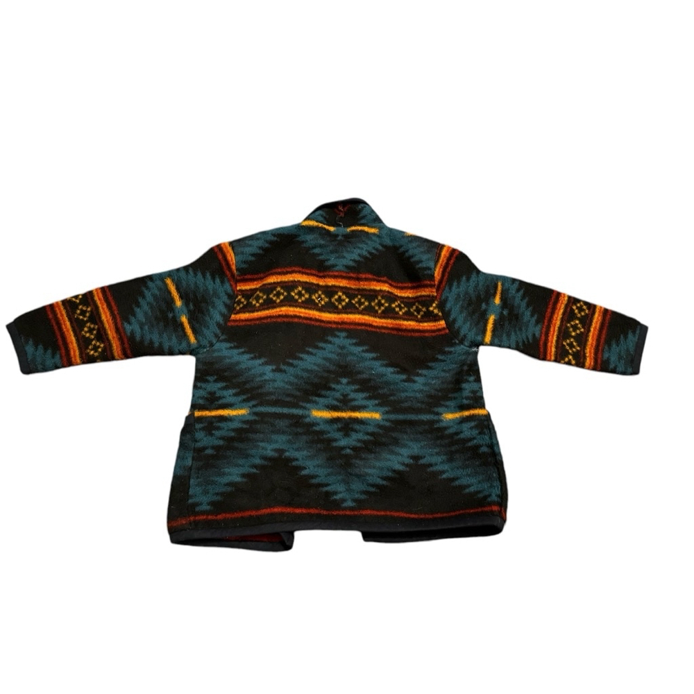Vintage 80s Yumaland Women’s Aztec Fleece with Shoulder Pads Belt Sz L​​​​​ - Picture 2 of 7